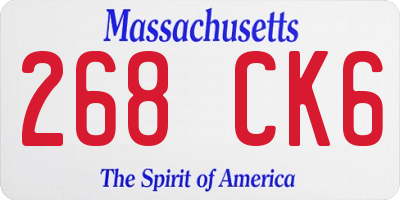 MA license plate 268CK6