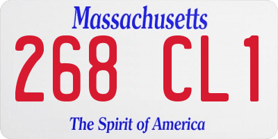 MA license plate 268CL1