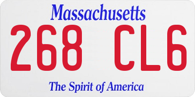MA license plate 268CL6