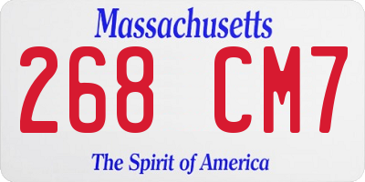 MA license plate 268CM7