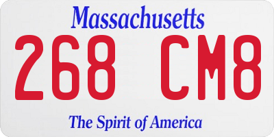 MA license plate 268CM8