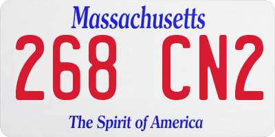 MA license plate 268CN2