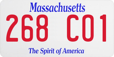 MA license plate 268CO1