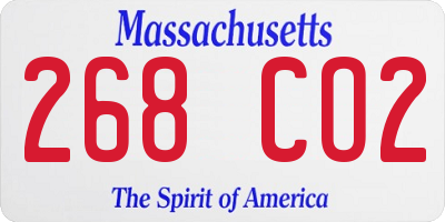 MA license plate 268CO2