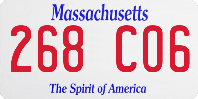 MA license plate 268CO6