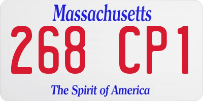 MA license plate 268CP1