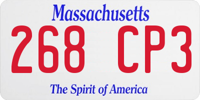 MA license plate 268CP3