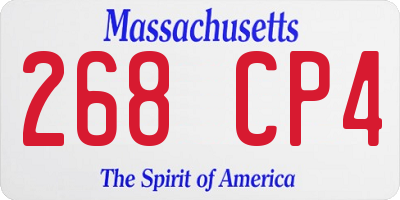 MA license plate 268CP4