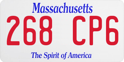 MA license plate 268CP6