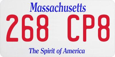 MA license plate 268CP8