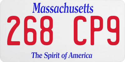 MA license plate 268CP9