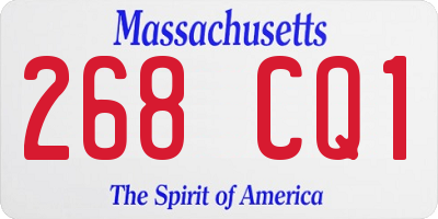 MA license plate 268CQ1