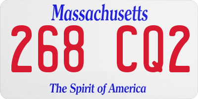 MA license plate 268CQ2