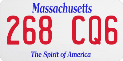 MA license plate 268CQ6