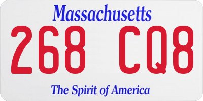 MA license plate 268CQ8