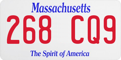 MA license plate 268CQ9