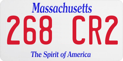 MA license plate 268CR2