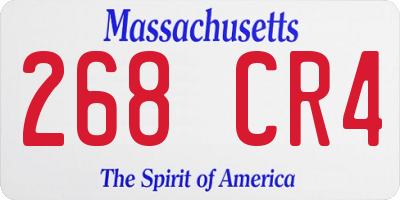 MA license plate 268CR4