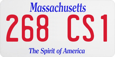 MA license plate 268CS1