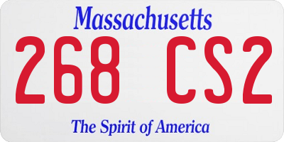 MA license plate 268CS2
