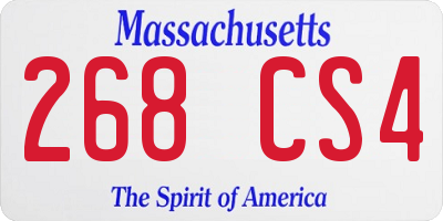 MA license plate 268CS4