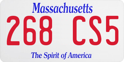 MA license plate 268CS5