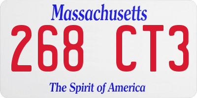 MA license plate 268CT3