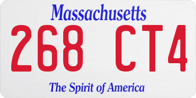 MA license plate 268CT4