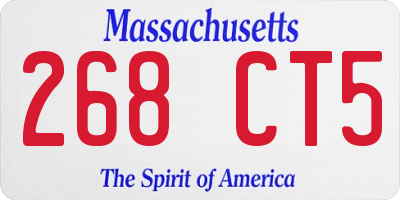 MA license plate 268CT5