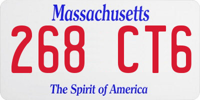 MA license plate 268CT6