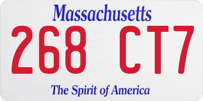 MA license plate 268CT7