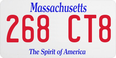 MA license plate 268CT8