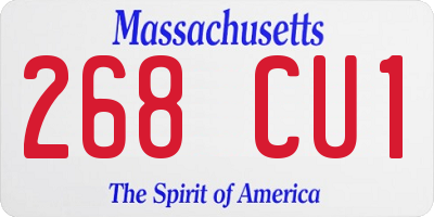 MA license plate 268CU1