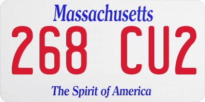 MA license plate 268CU2