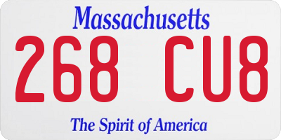 MA license plate 268CU8