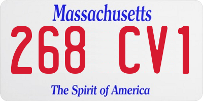 MA license plate 268CV1
