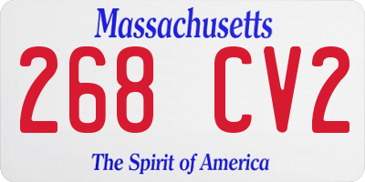 MA license plate 268CV2