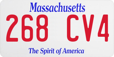 MA license plate 268CV4