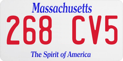 MA license plate 268CV5