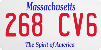 MA license plate 268CV6