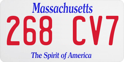 MA license plate 268CV7