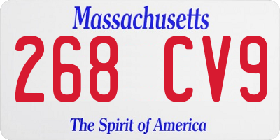 MA license plate 268CV9