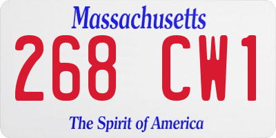 MA license plate 268CW1