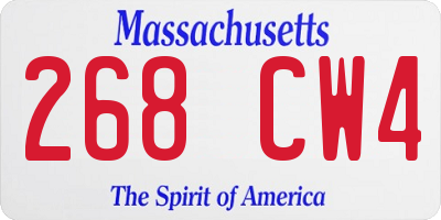 MA license plate 268CW4