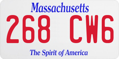 MA license plate 268CW6