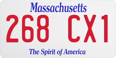 MA license plate 268CX1