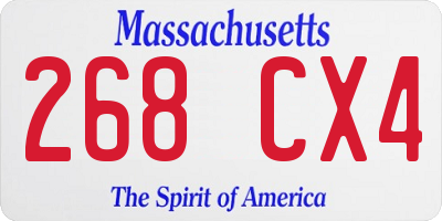 MA license plate 268CX4