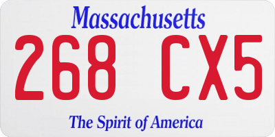 MA license plate 268CX5