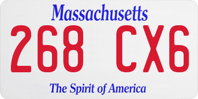 MA license plate 268CX6