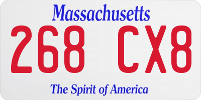 MA license plate 268CX8